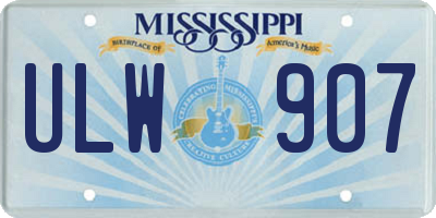 MS license plate ULW907