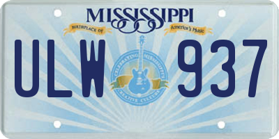 MS license plate ULW937