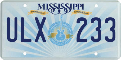 MS license plate ULX233