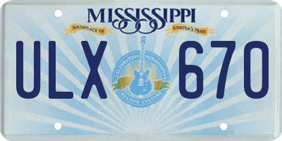 MS license plate ULX670