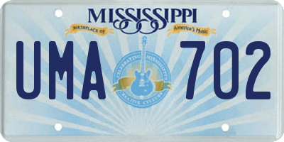 MS license plate UMA702