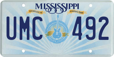 MS license plate UMC492