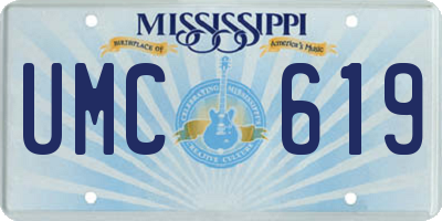 MS license plate UMC619