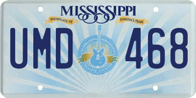 MS license plate UMD468