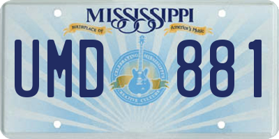 MS license plate UMD881