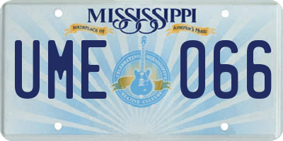 MS license plate UME066