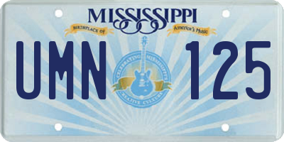 MS license plate UMN125