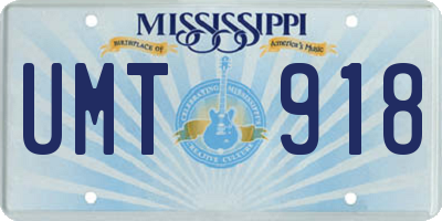 MS license plate UMT918