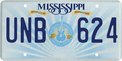 MS license plate UNB624