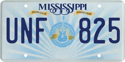 MS license plate UNF825