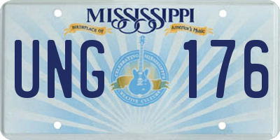 MS license plate UNG176