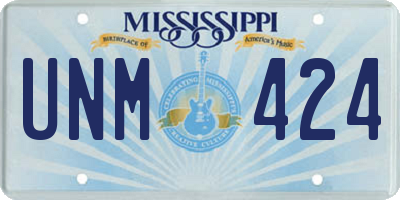 MS license plate UNM424