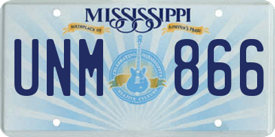 MS license plate UNM866