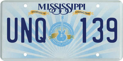 MS license plate UNQ139