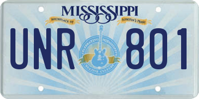 MS license plate UNR801