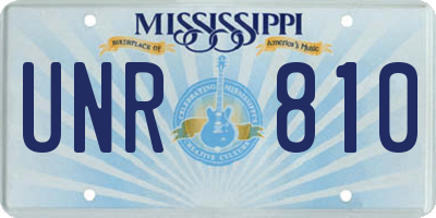 MS license plate UNR810