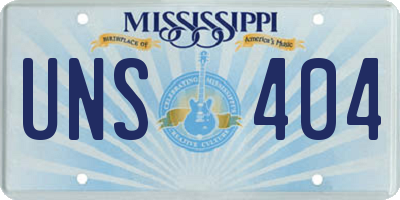 MS license plate UNS404