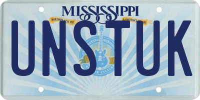 MS license plate UNSTUK