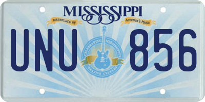 MS license plate UNU856