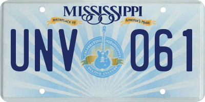 MS license plate UNV061