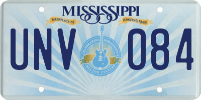 MS license plate UNV084