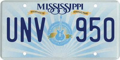 MS license plate UNV950