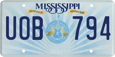 MS license plate UOB794