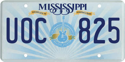 MS license plate UOC825