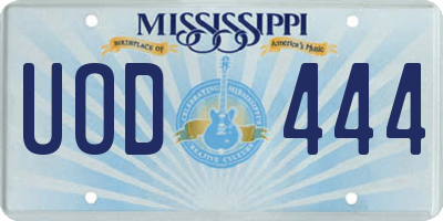 MS license plate UOD444