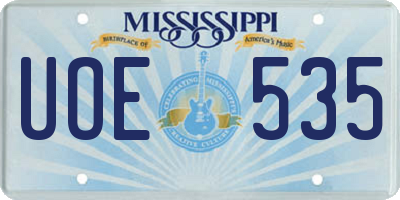 MS license plate UOE535
