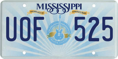 MS license plate UOF525