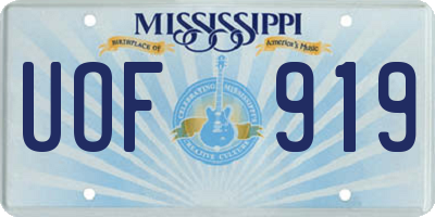 MS license plate UOF919