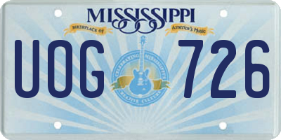 MS license plate UOG726