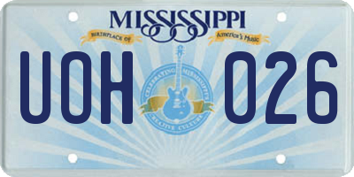 MS license plate UOH026
