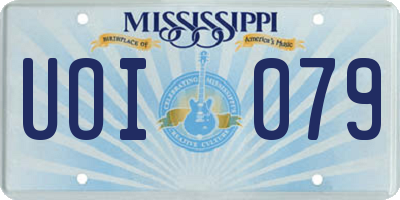 MS license plate UOI079
