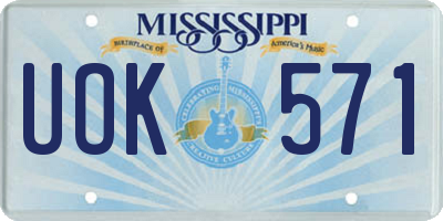 MS license plate UOK571
