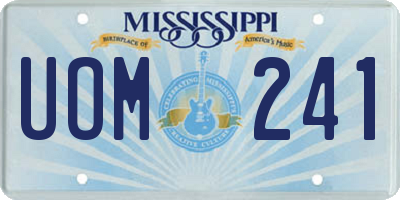 MS license plate UOM241