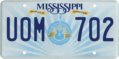 MS license plate UOM702