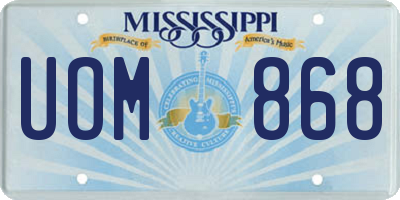 MS license plate UOM868