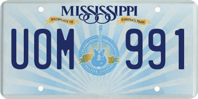 MS license plate UOM991