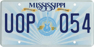 MS license plate UOP054