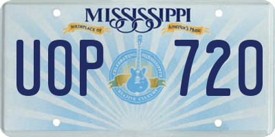 MS license plate UOP720