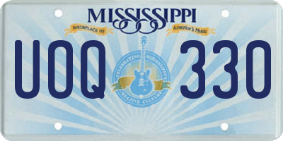 MS license plate UOQ330