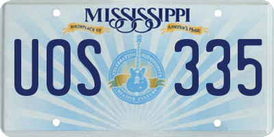 MS license plate UOS335