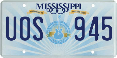 MS license plate UOS945