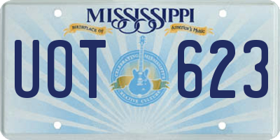 MS license plate UOT623