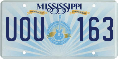 MS license plate UOU163