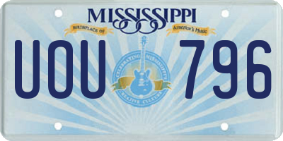MS license plate UOU796