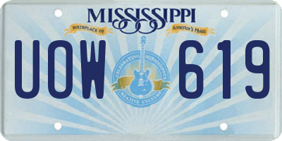 MS license plate UOW619