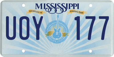 MS license plate UOY177